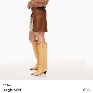Angie mini skirt from Aritizia size 4 cognac brown